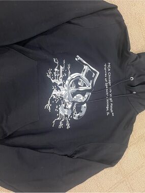 Champion Black Hoodie with Silver Eyelet Detail